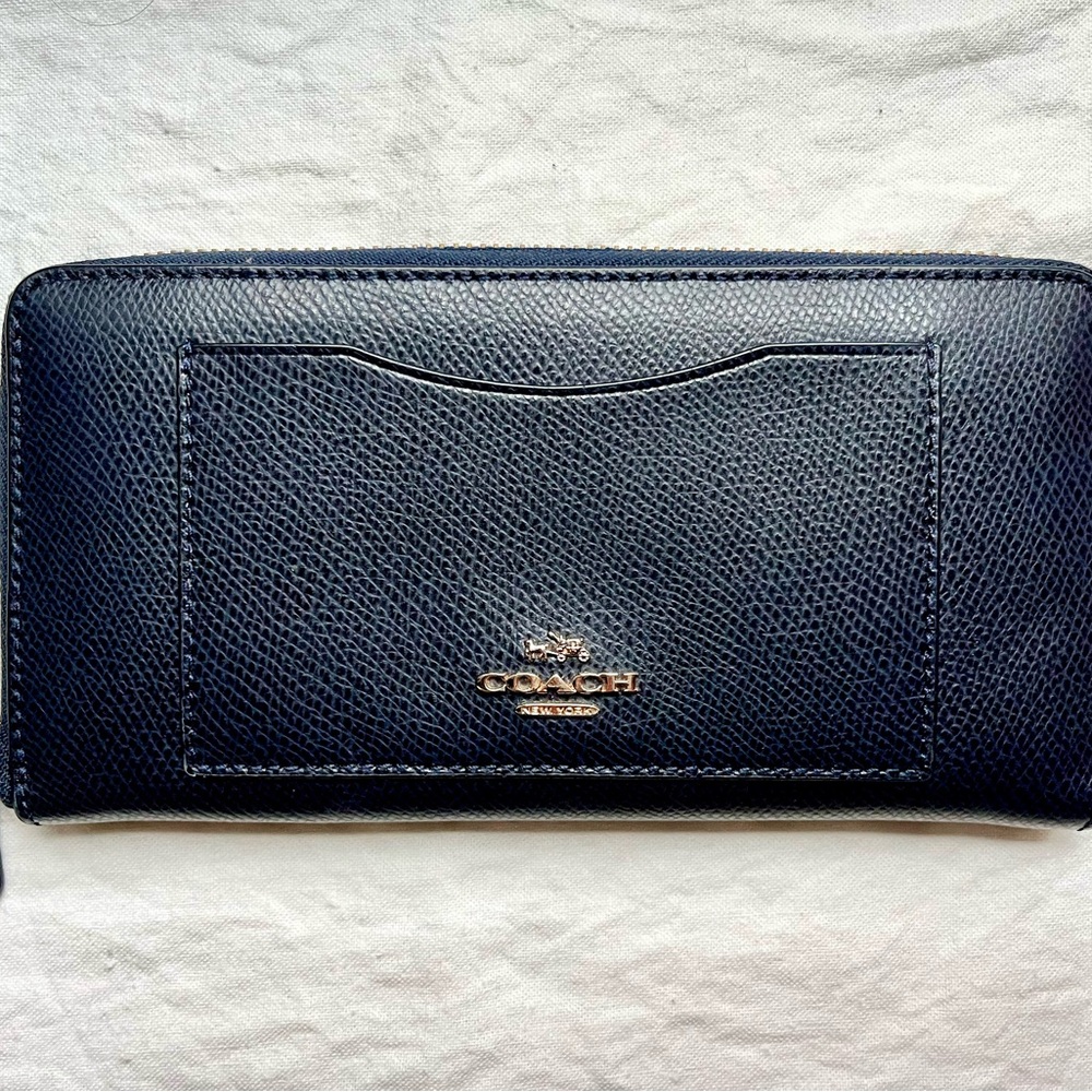 Coach Navy Leather Wallet